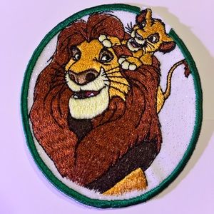 Simba and mufasa hand embroidered iron on patch